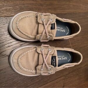 Sperry Kids Beige Canvas Sneakers